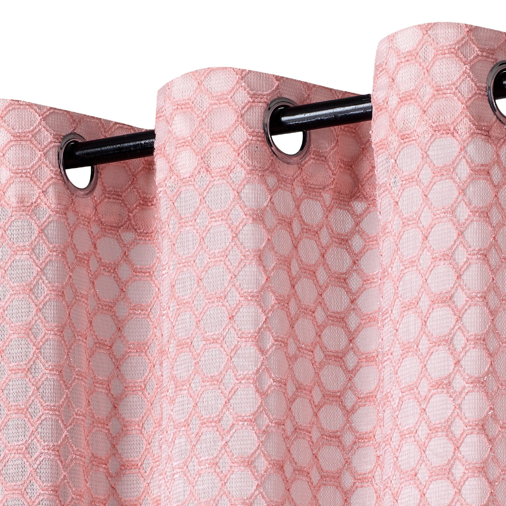Imagen de cortina Cortina Visillo Salón Translucida Tamaño 140x260cm 1 Pieza en color Rosa de Meishida